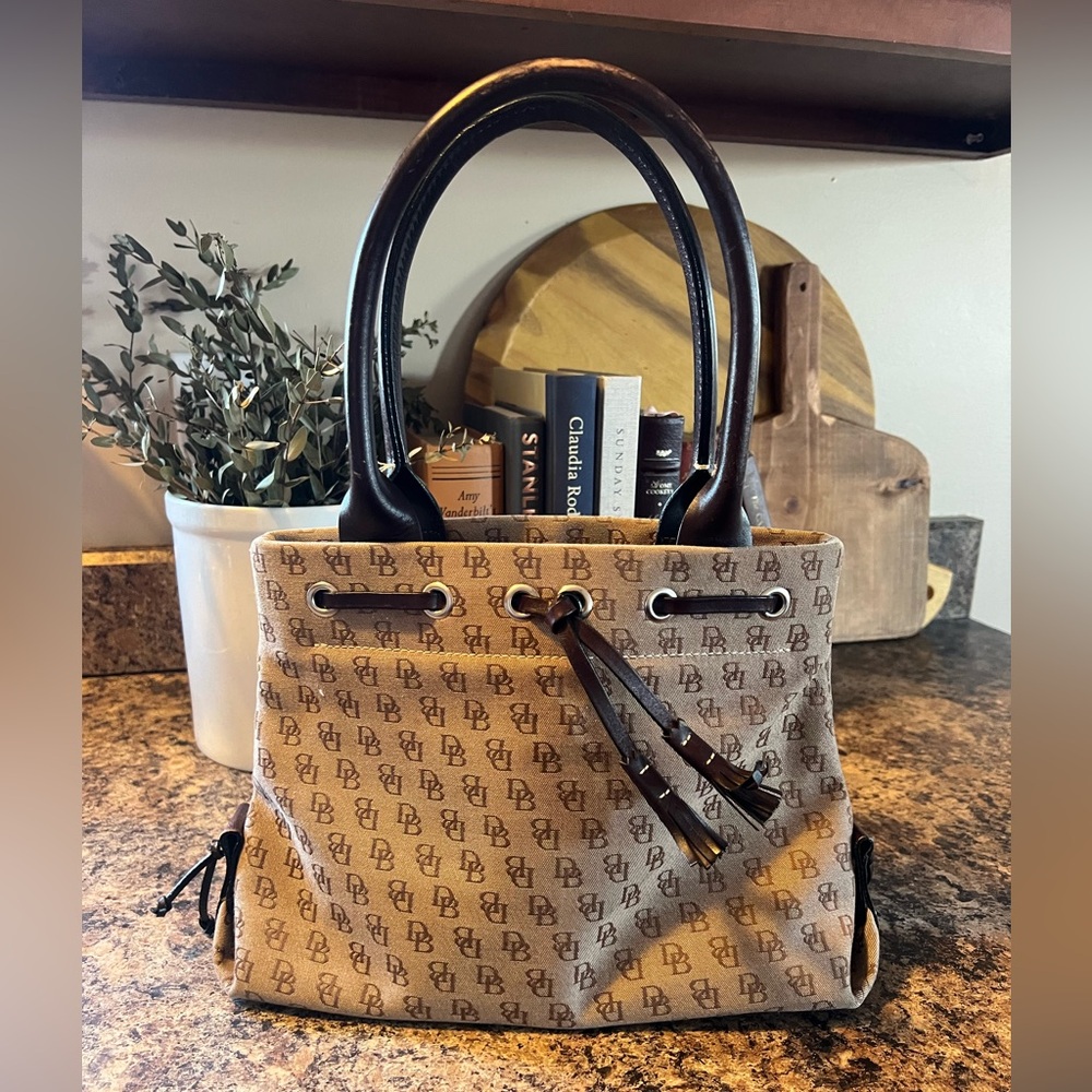 Vintage Dooney & Bourke Tassel Canvas Bag